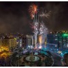 La belleza del fuego de la mascleta nocturna de Luceros del 18 de Junio